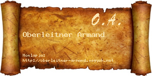 Oberleitner Armand névjegykártya